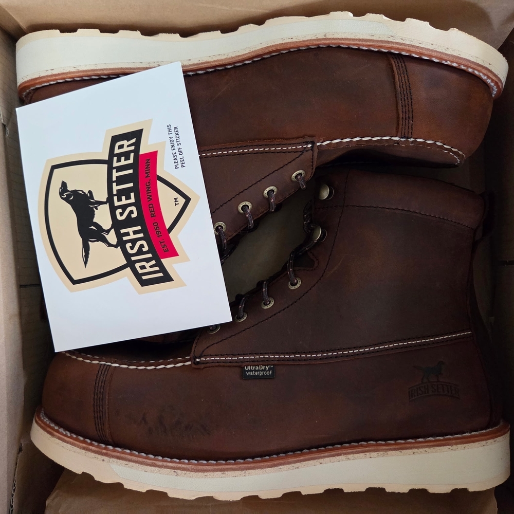 Red Wing Shoes Brown Leather Work Boots with Cream Sole